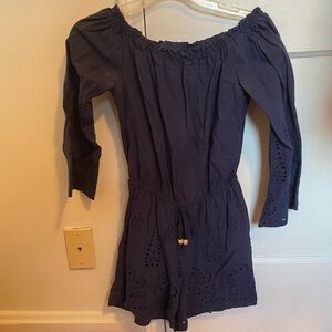 Navy Off-Shoulder Romper